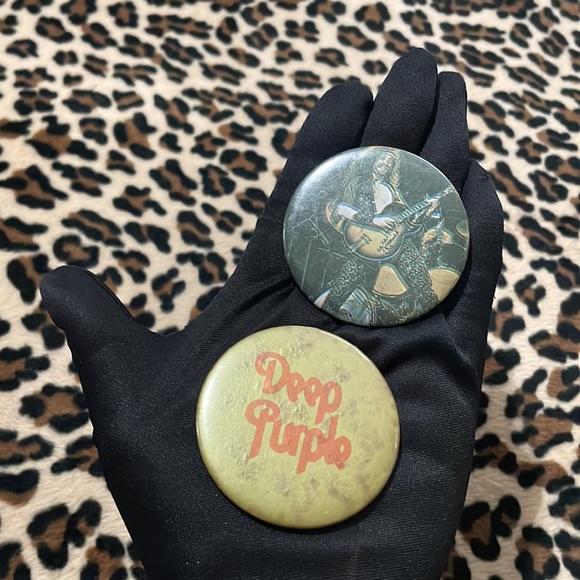 DEEP PURPLE 💜 TED NUGENT 🎸 Vintage Rock Button Pin Pinback Collectible 70s - Picture 14 of 14